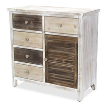Load image into Gallery viewer, Solid Wood End Table With Five Drawers And Two Shelves - Brown
