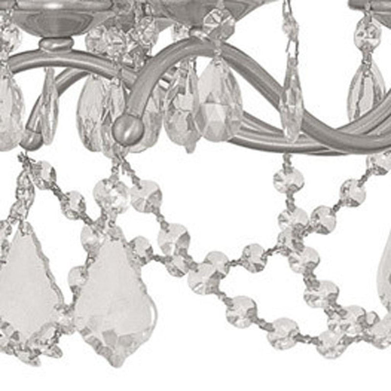 21" Eight Light Dimmable Chandelier With Shades - Nickel