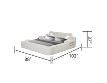 Load image into Gallery viewer, Zoya Smart Multifunctional Queen Size Bed Made with Wood in Beige
