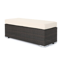 Load image into Gallery viewer, Enthrallia - Outdoor Wicker Bench With Foam Filled Cushion
