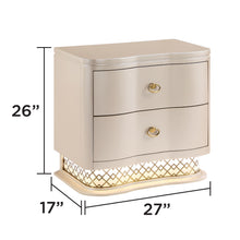 Load image into Gallery viewer, Flora - 2 Drawer Nightstand With LED - Champagne
