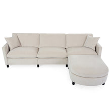 Load image into Gallery viewer, 107.87&#39;Sectional Sofa Couch With 1 Ottoman,Seat Cushion and Back Cushion Removable
