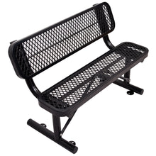 Load image into Gallery viewer, 6' Outdoor Steel Bench With Backrest
