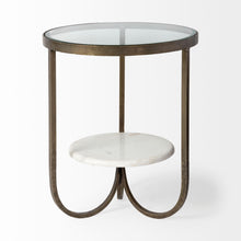 Load image into Gallery viewer, Glass Round End Table - Bronze / White
