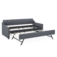 Load image into Gallery viewer, Size Upholstered Daybed With Trundle And USB Charging Armrest
