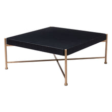 Load image into Gallery viewer, 42" Solid Wood And Steel Square Coffee Table - Black And Gold

