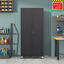 Load image into Gallery viewer, Garage Storage Cabinet With Wheels Heavy-Duty Tool Storage - Black
