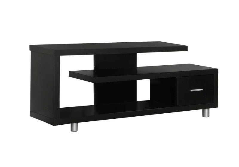 Cabinet Enclosed Storage, TV Stand - Dark Brown