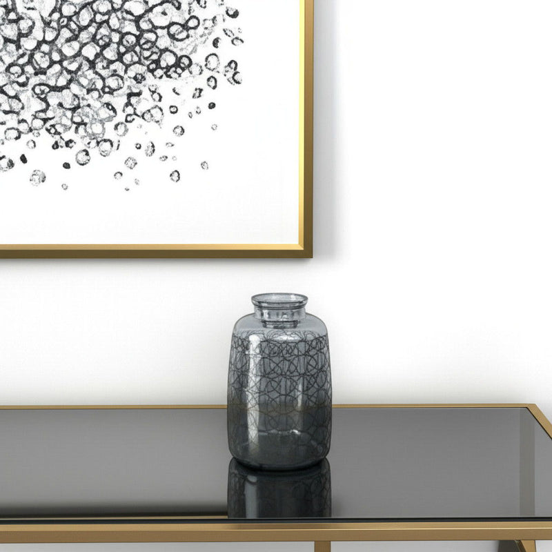 Geometric Round Table Vase - Dark Gray