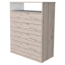 Load image into Gallery viewer, Four Drawer Standard Chest With Open Shelf - Light Gray
