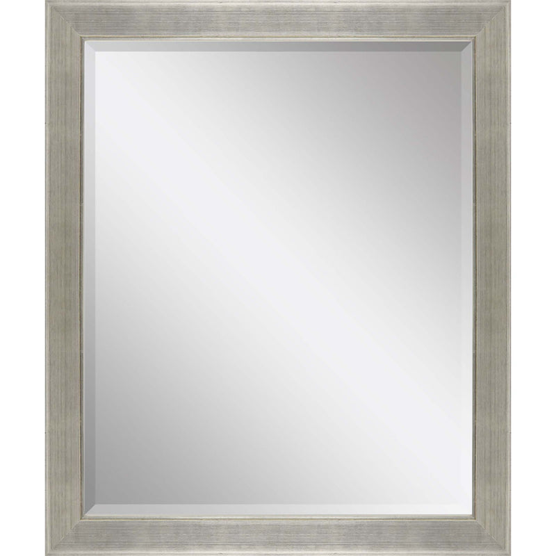 33" Solid Wood Framed Accent Mirror - Silver
