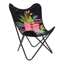 Load image into Gallery viewer, With Tropical Flowers Butterfly Chair - Black
