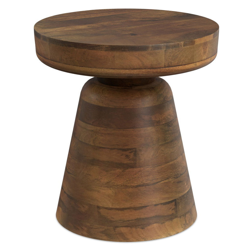 Wood Round End Table - Brown