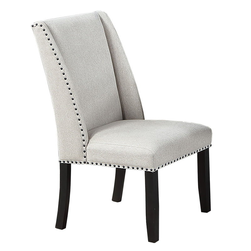 Upholstered Wingback Dining Chairs With Nailhead Trim (Set of 2) - Antique Black