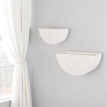 Load image into Gallery viewer, Geometric Half Moon Wall Planters (Set of 2) - White
