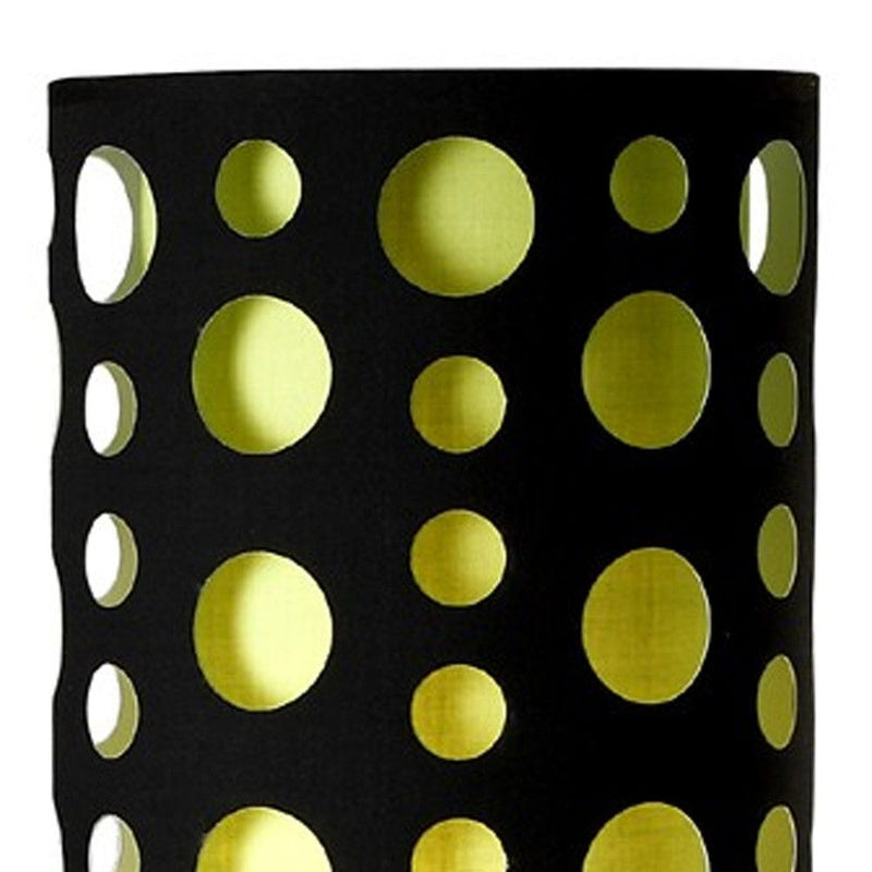 Steel Novelty Floor Lamp With And Green Drum Shade - Silver / Black