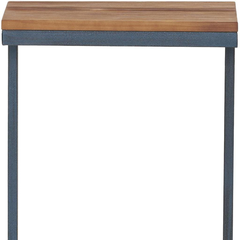 Wood Iron End Table (727053) - Walnut / Black