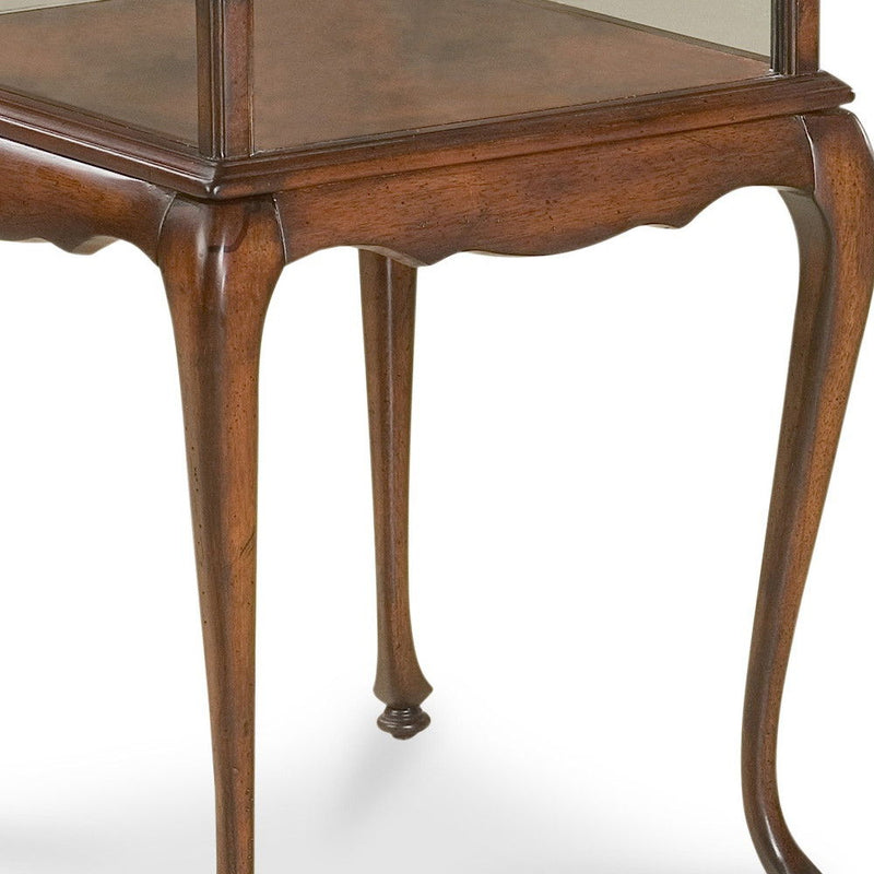 Glass Rectangular End Table - Dark Brown