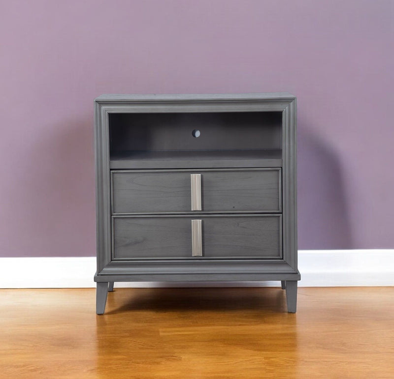 Pine Poplar Solids With Mindy And Veneer Open Shelving TV Stand - Gray