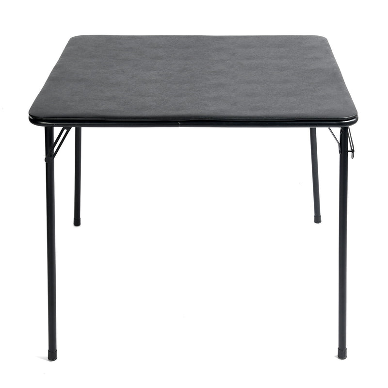 Wood Iron Folding Square Card Table - Black
