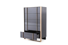 Load image into Gallery viewer, Solid Wood Stainless Steel Five Drawer Chest - Black Gold
