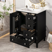 Load image into Gallery viewer, Bathroom Vanity With Integrated Basin, Soft Close Drawers, Door Mounted Double Layer Shelf
