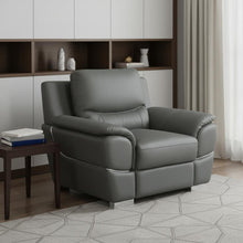 Load image into Gallery viewer, Leather Match Arm Chair - Gray And Silver
