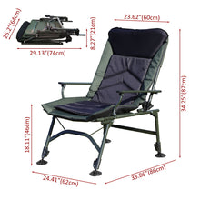 Load image into Gallery viewer, Camping Lounge Chair, Portable Folding Reclining Camping With Adjustable Backrest For Indoor And Outdoor Camping Beach Hiking Fishing - Green / Black
