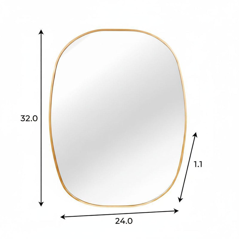 Aluminum Oval Framed Bathroom Vanity Mirror (756119) - Gold