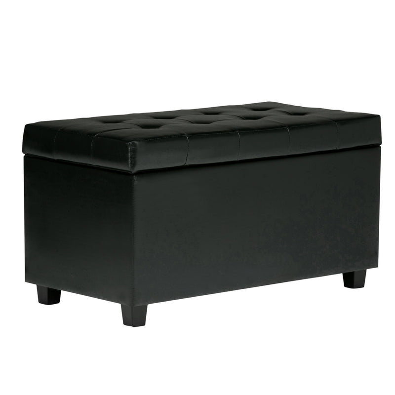 34" Upholstery Storage Ottoman - Dark Brown / Black
