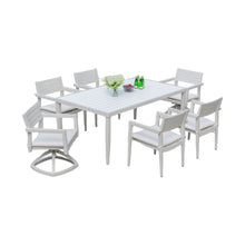 Load image into Gallery viewer, Modern Patio Furniture Dining Set With Swivel Rockers Chairs, Sunbrella Cushions, 2 Tone Table
