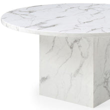 Load image into Gallery viewer, 60" Marble Pedestal Base Round Top Dining Room Table - Gray / White
