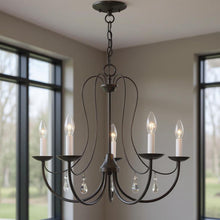 Load image into Gallery viewer, 20'' Five Light Dimmable Chandelier With Shades - Bronze
