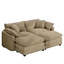 Load image into Gallery viewer, Modern Oversized Modular Cushion Sofa With Ottoman, Low Back, Deep Seating Sofa Set
