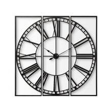 Load image into Gallery viewer, Round Square Industrial Style Wall Clock - Black
