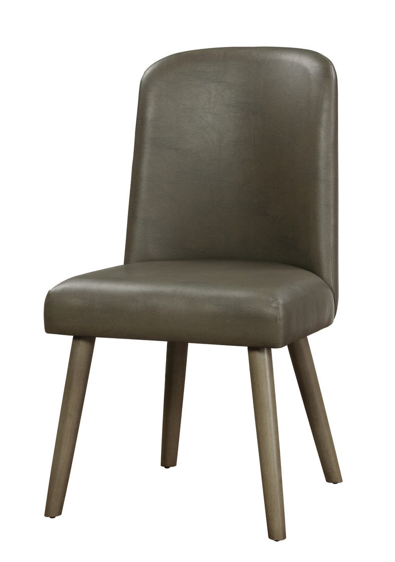 Upholstered Faux Leather Side Chairs For Dining Room (Set of 2) - Gray