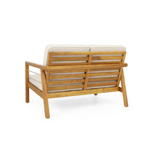 Load image into Gallery viewer, 2 Piece Seating Group with Cushions, Teak + Silver + Beige
