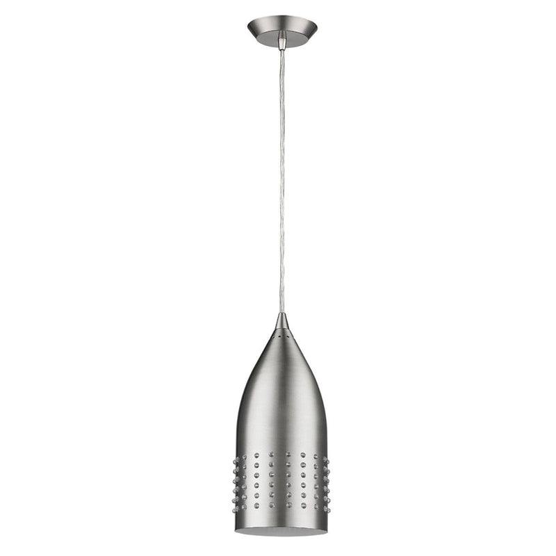 Hanging Light With Glass Studs - Silver