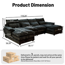 Load image into Gallery viewer, Modular Sectional Sofa Cloud Couch With Double Chaise Lounge
