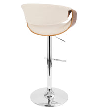 Load image into Gallery viewer, Curvo - Mid Century Modern Adjustable Barstool With Swivel With Straight T Footrest
