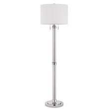 Load image into Gallery viewer, Two Light Traditional Shaped Floor Lamp With White Rectangular Shade - Chrome
