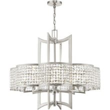 Load image into Gallery viewer, 27'' Eight-Light Dimmable Chandelier With Shades - Nickel
