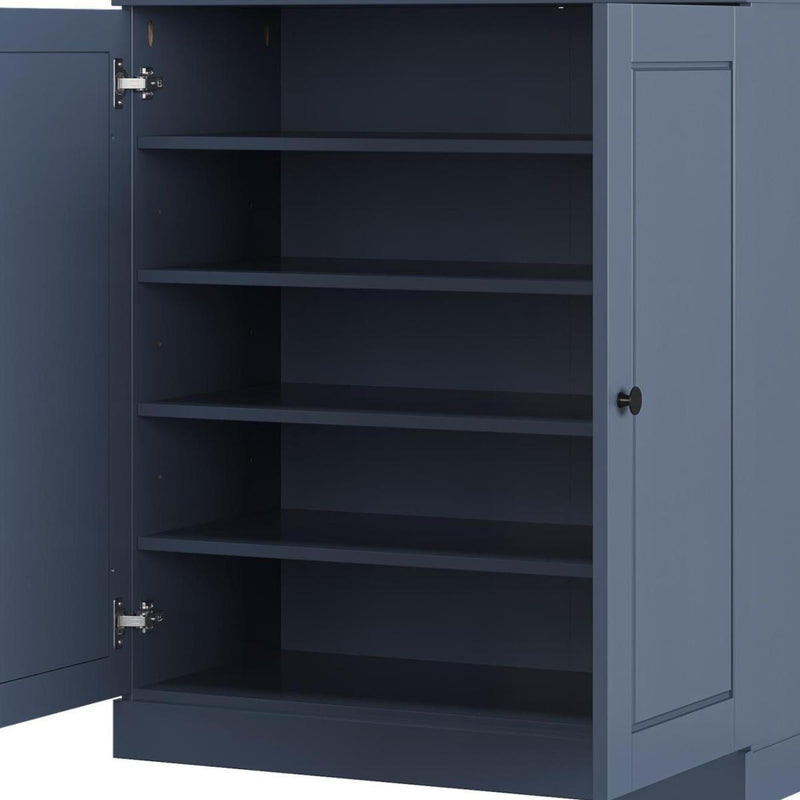 Twenty Pair Solid Woodshoe Storage Cabinet (752369) - French Blue