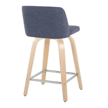 Load image into Gallery viewer, Toriano - Contemporary Fixed Height Counter Stool With Swivel With Square Footrest (Set of 2)
