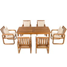 Load image into Gallery viewer, 7 Piece Outdoor Patio Dining Set With Removable Cushions
