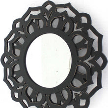 Load image into Gallery viewer, 24" Abstract Framed Accent Mirror - Black
