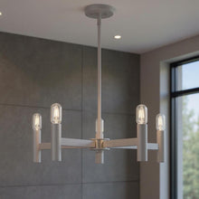 Load image into Gallery viewer, 19" Five Light Dimmable Chandelier With Shades - Gray
