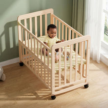 Load image into Gallery viewer, Portable Bedside Bassinet With 3 Heights, Mini Crib For Newborns - Natural Wood
