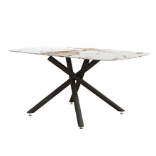 Load image into Gallery viewer, Luxurious Marble Patterned Dining Table With Metal Fork Legs
