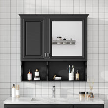 Load image into Gallery viewer, Wall Mounted Mirror Medicine Cabinet, Bathroom Storage With Doors And Open Shelves
